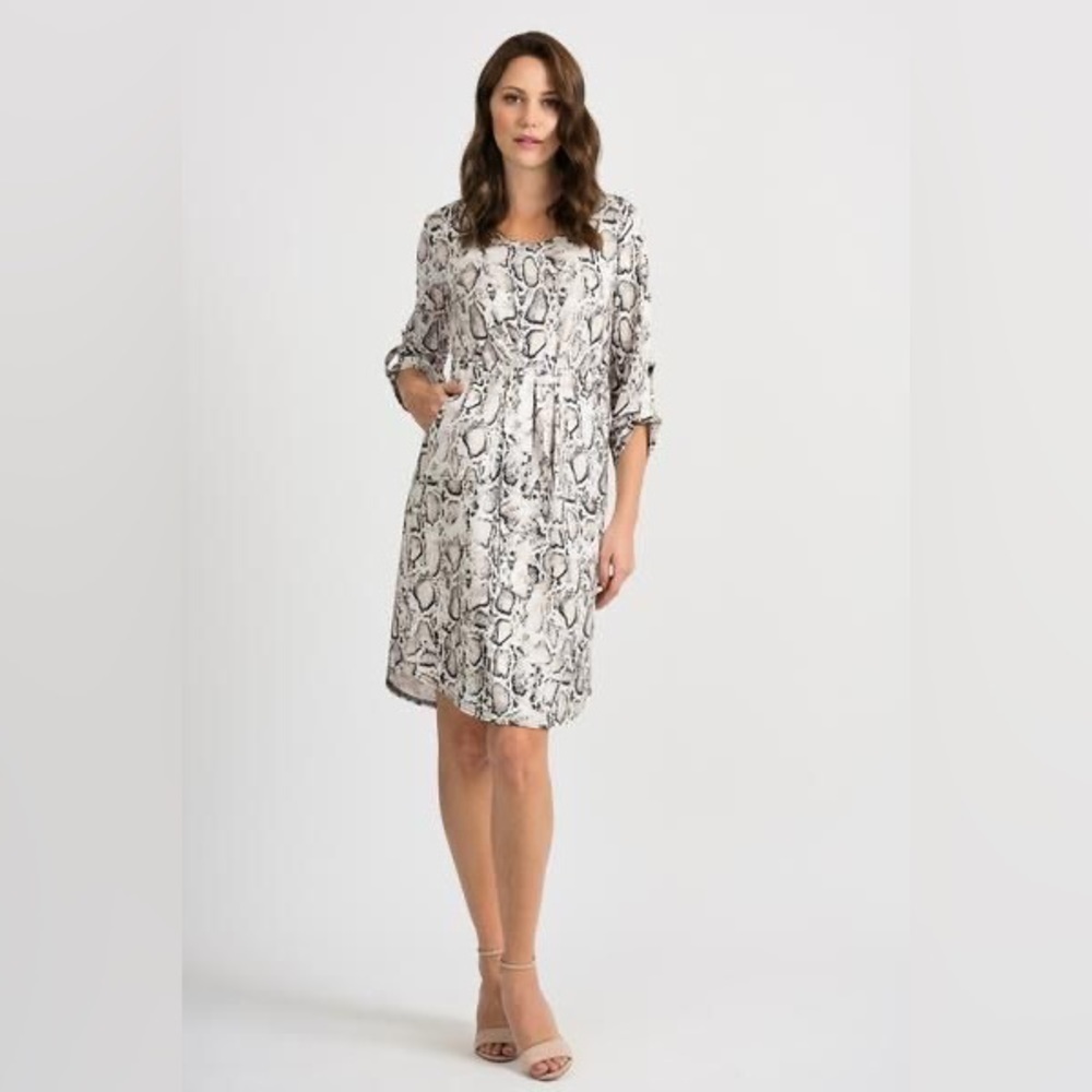Joseph Ribkoff Python Snake Print Dress In Ivory/… - image 3